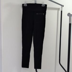 Zara Black Leggings with Zip Detail